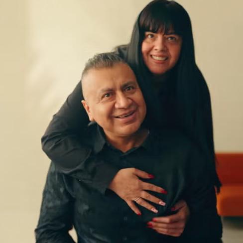 Gerardo and Monica hugging