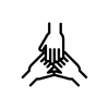 Hands in, teamwork icon