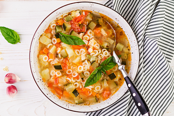 Bowl of minestrone soup