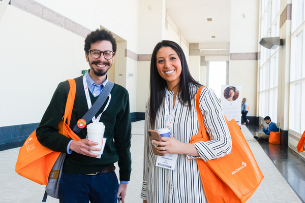 Two people with NKF materials