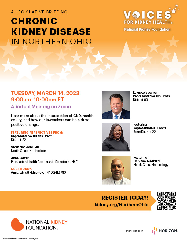 Chronic Kidney Diseases Virtual Meeting - Northern Ohio - March 14, 2023